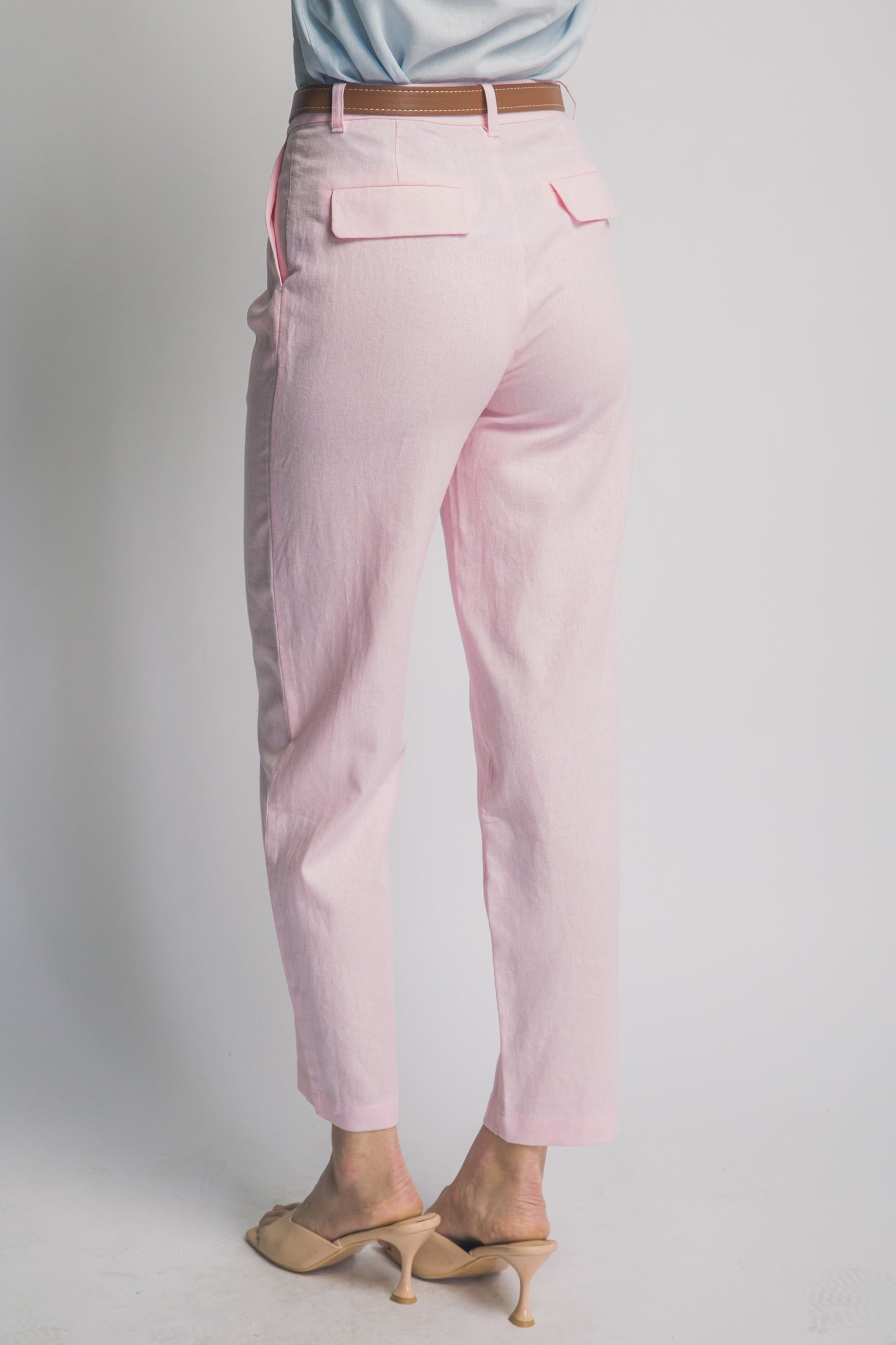 P 822 - High Waisted Linen Trousers