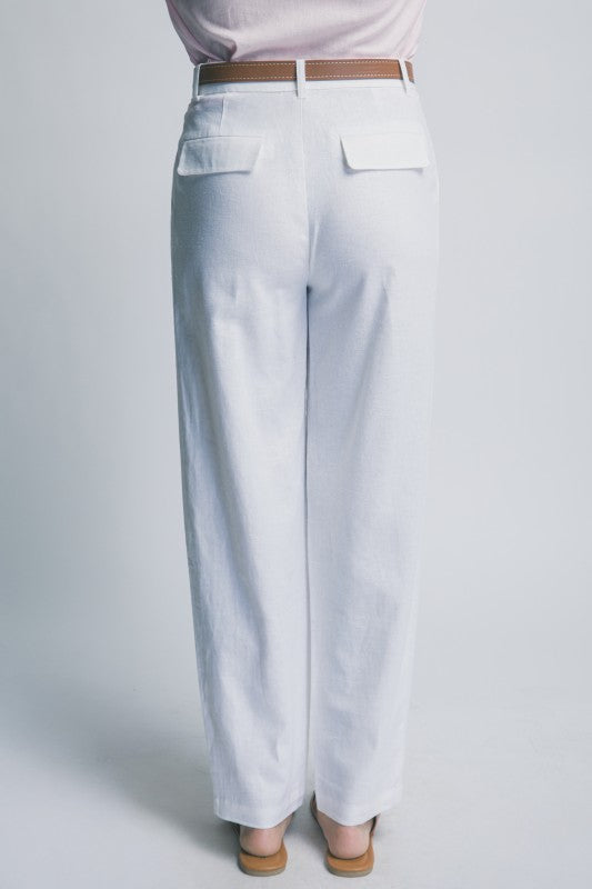 P 810 - High Waisted Linen Trousers