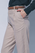 P 822 - High Waisted Linen Trousers