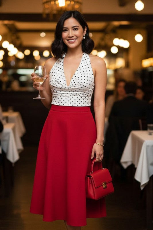 CT 2785 - Polka Dot Halter Top