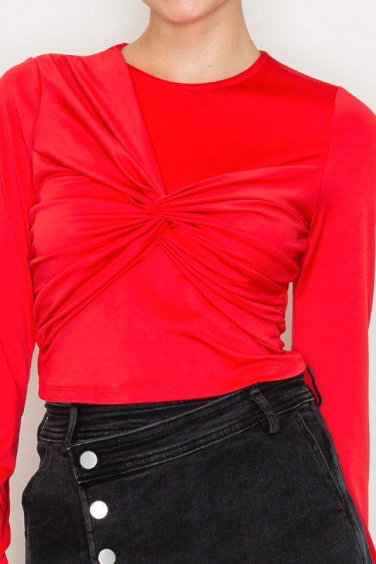 CT 2786 - Twisted Long Sleeve Crop Top