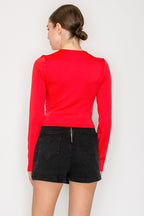 CT 2786 - Twisted Long Sleeve Crop Top