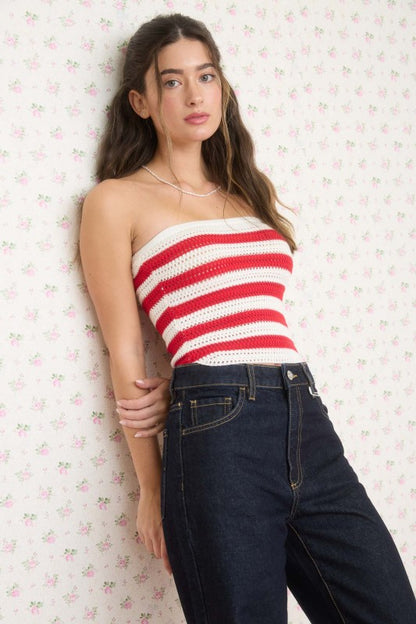 CT 2819 - Strapless Crochet Tube Top