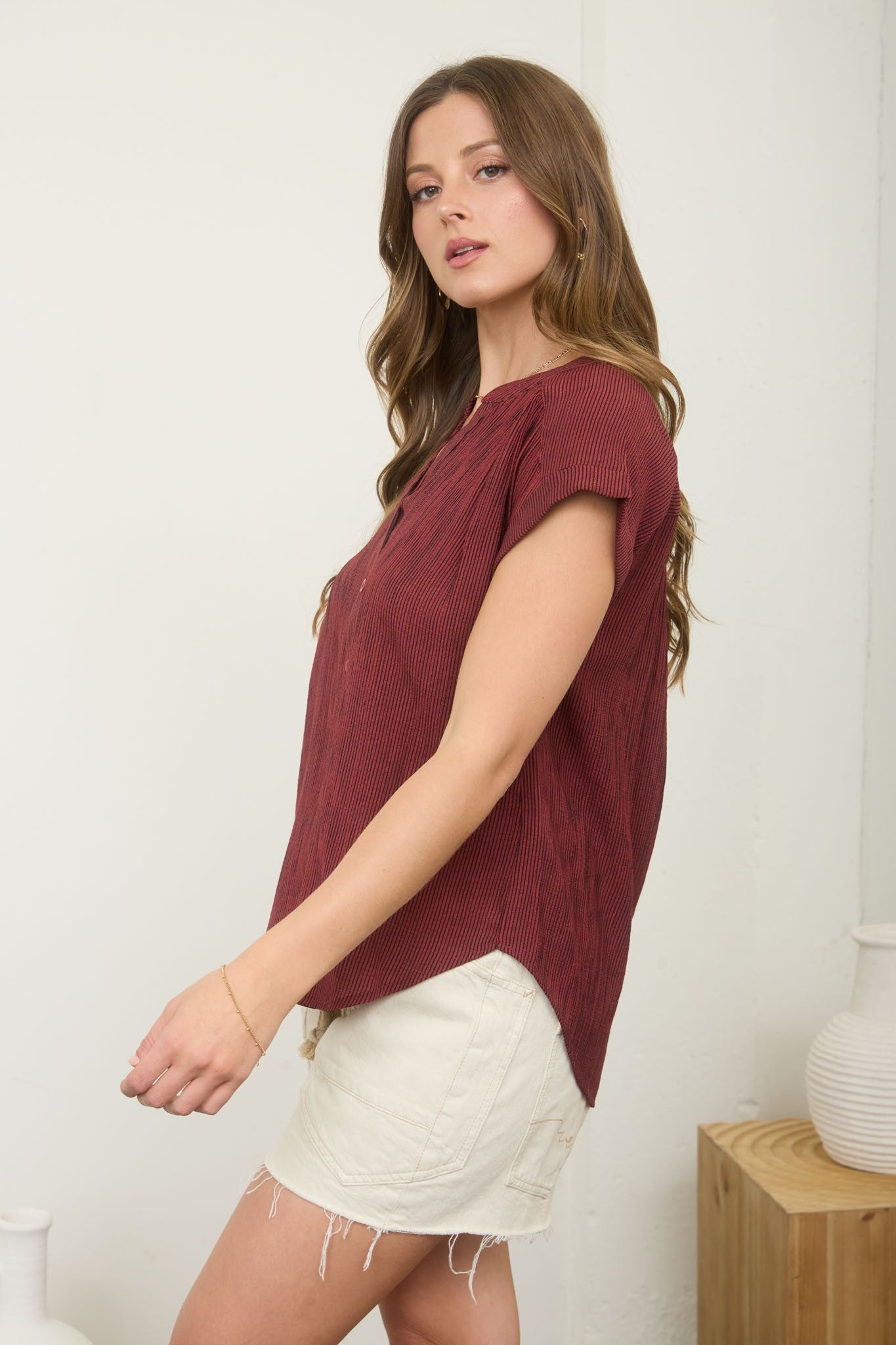 CT 2860 - Cuff Sleeve Button Down Shirt