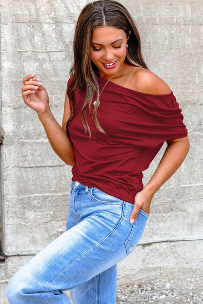 PS 021 - Asymmetric Neck Off Shoulder Blouse