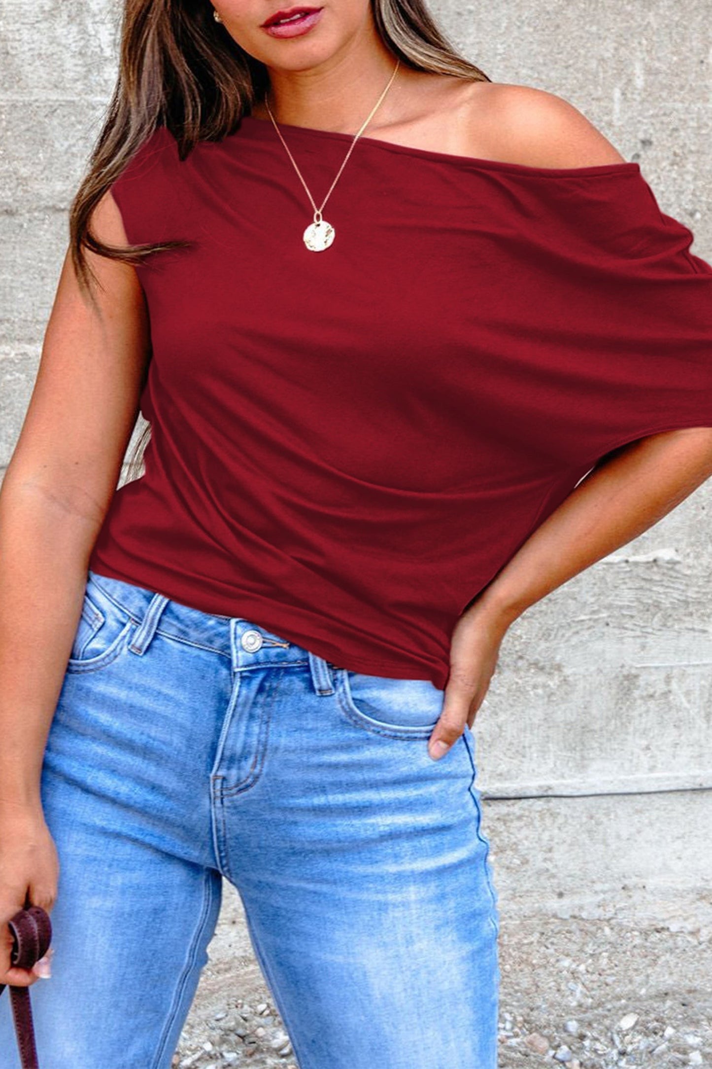 PS 021 - Asymmetric Neck Off Shoulder Blouse