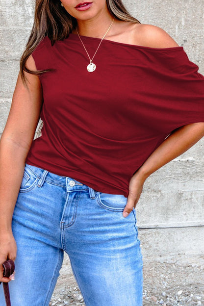 PS 021 - Asymmetric Neck Off Shoulder Blouse