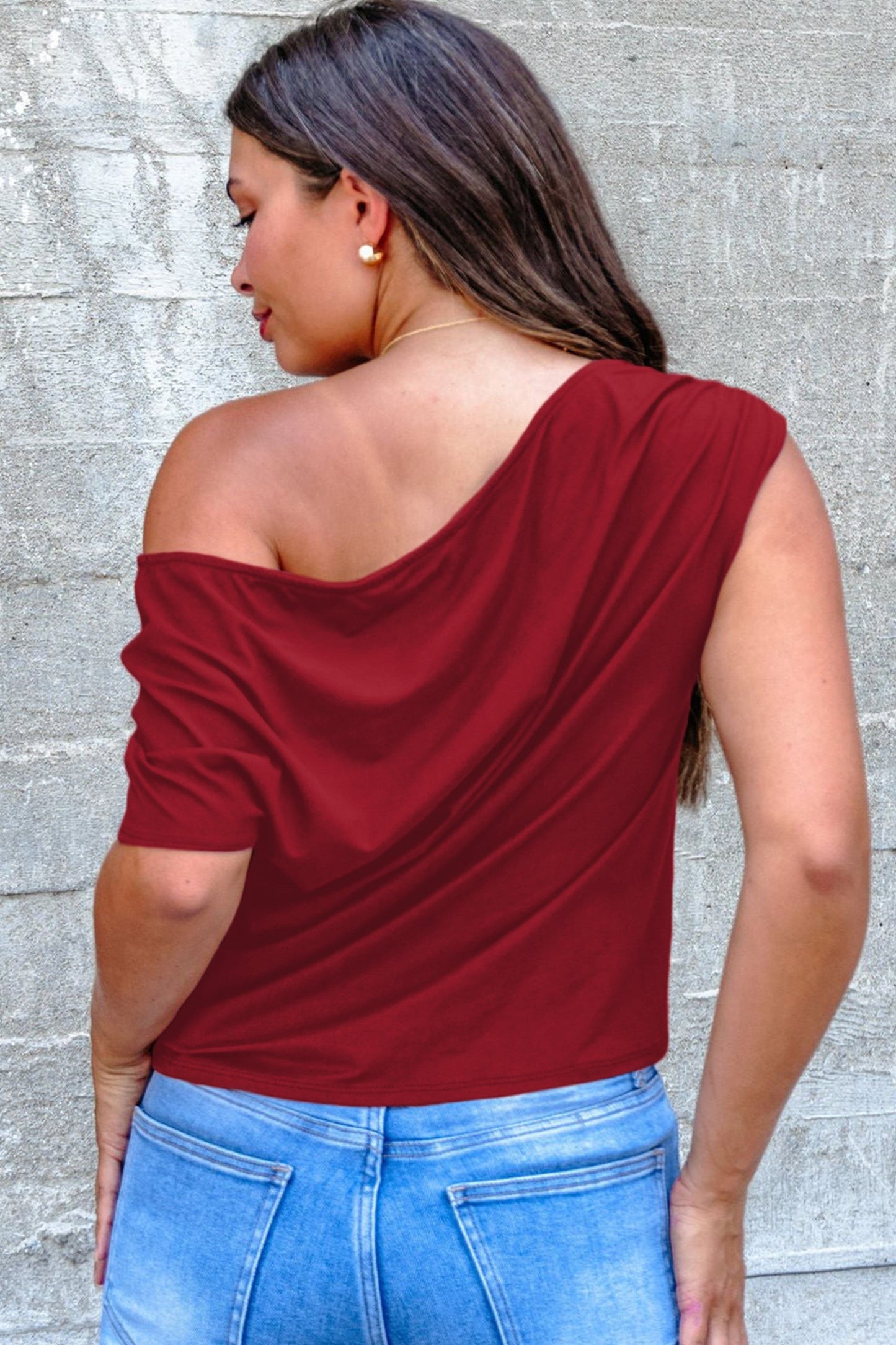 PS 021 - Asymmetric Neck Off Shoulder Blouse