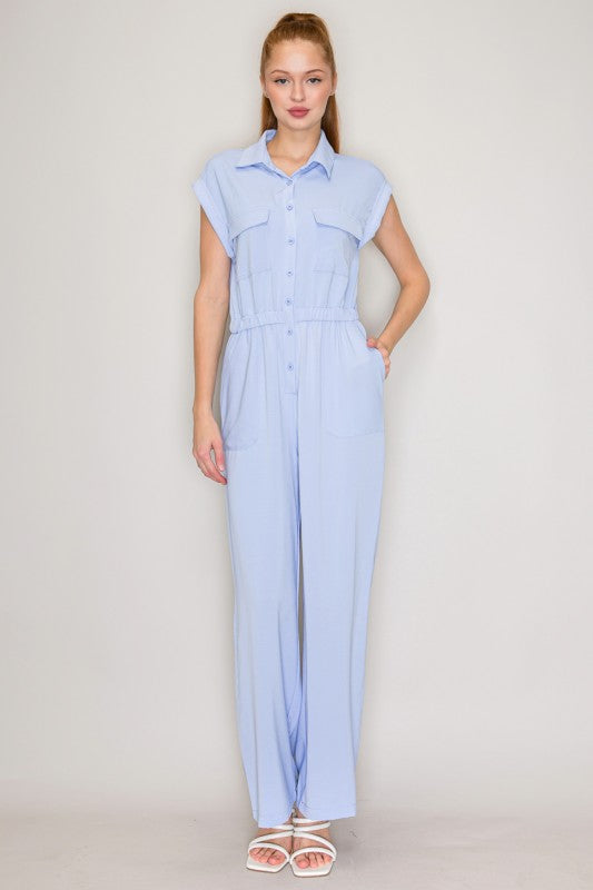 JS 128 - Elastic Wide Leg Jumpsuit