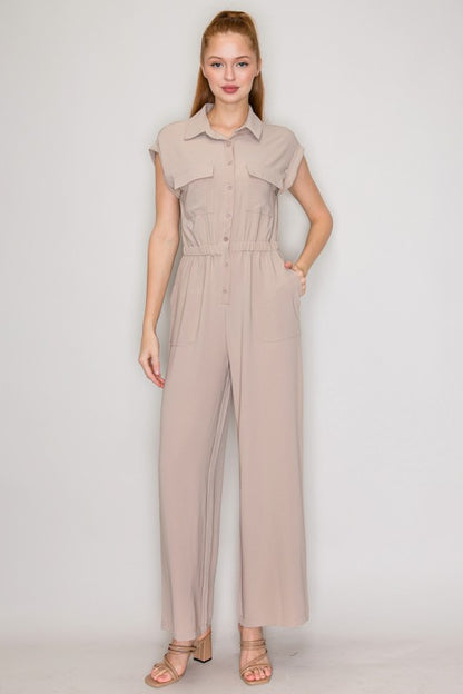 JS 128 - Elastic Wide Leg Jumpsuit