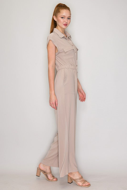 JS 128 - Elastic Wide Leg Jumpsuit