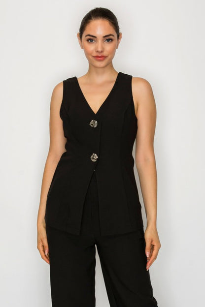 DT 1869 - Buttoned V-Neck Vest