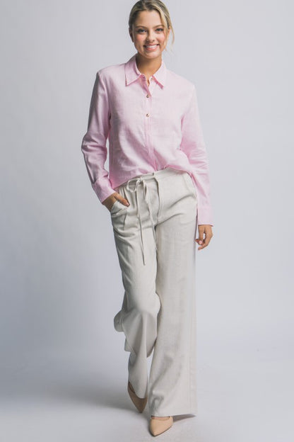 P 811 - Wide Leg Linen Trousers