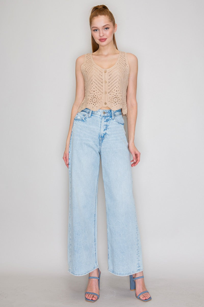 DT 1915 - Crocheted Yarn Sweater Top