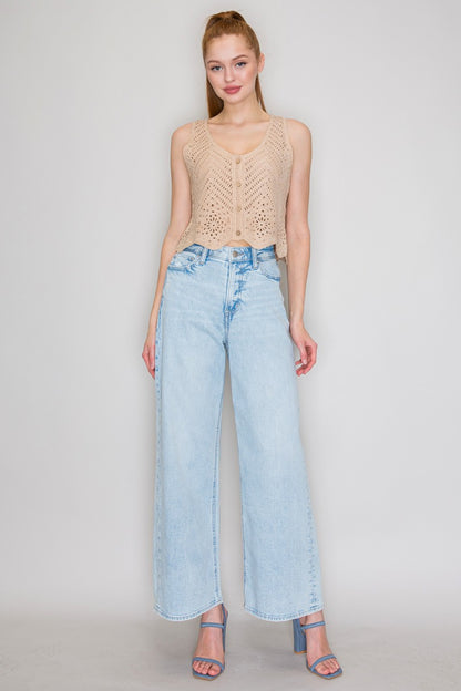 DT 1915 - Crocheted Yarn Sweater Top
