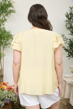 PS 008 - Lace Trim Split Neck Top