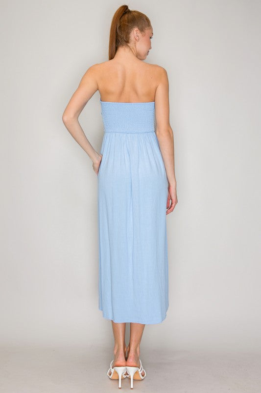 DD 1382 - Pocketed Empire Waist Midi Dress