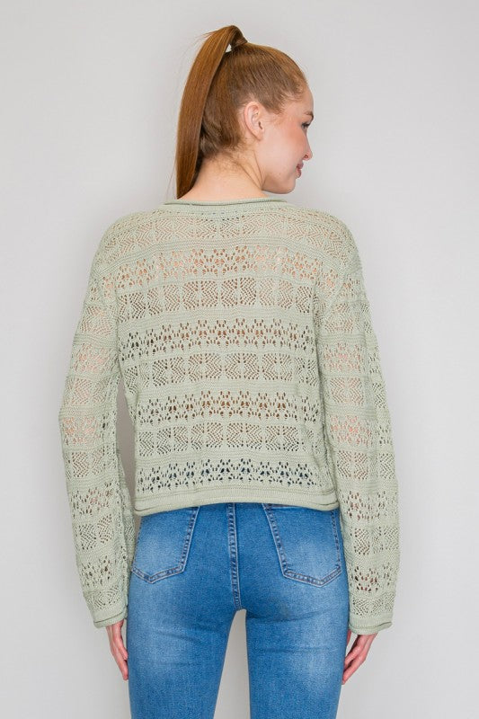CT 2808 - Crochet Long Sleeve Top