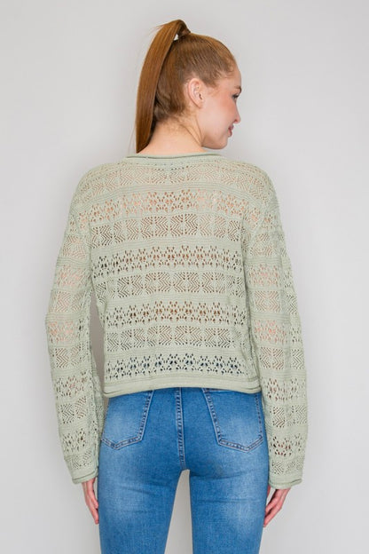 CT 2808 - Crochet Long Sleeve Top