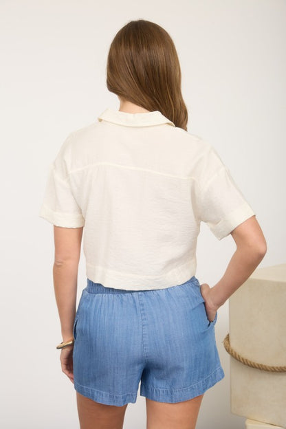 DT 1880 - Cuff Sleeve Collared Button Down Shirt