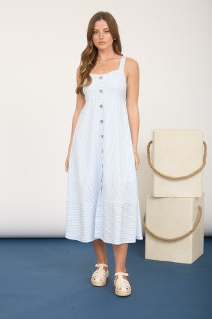DD 1426 - Button Down Sweetheart Midi Dress