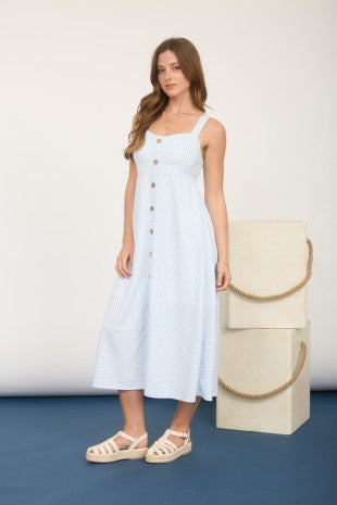 DD 1426 - Button Down Sweetheart Midi Dress
