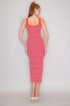 CD 3747 - Striped Side Slit Tank Top Dress
