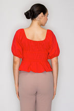 DT 1904 - Bubble Sleeve Crop Top