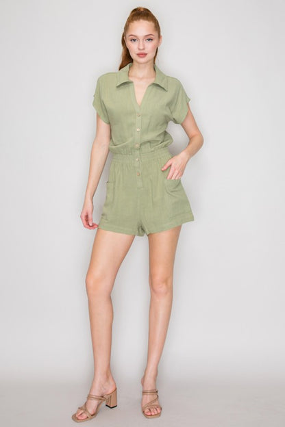 RMP 004 - Collared Neck Mini Romper