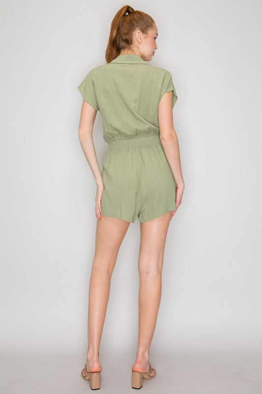 RMP 004 - Collared Neck Mini Romper