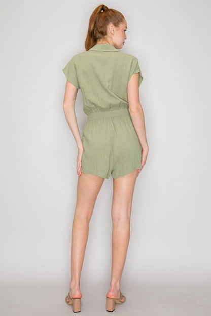 RMP 004 - Collared Neck Mini Romper