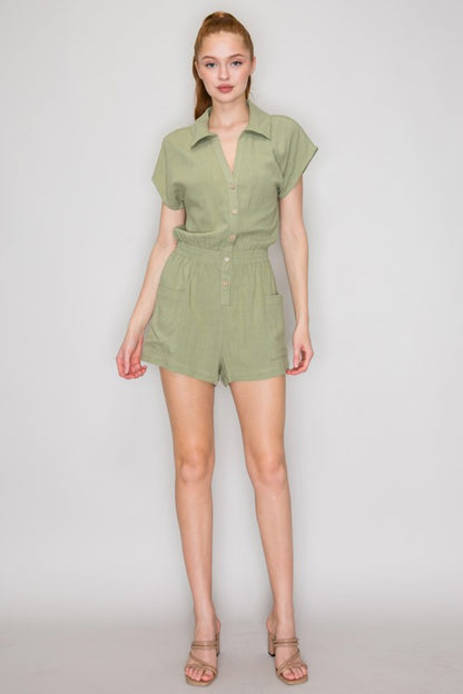 RMP 004 - Collared Neck Mini Romper