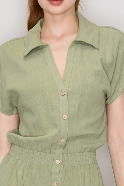 RMP 004 - Collared Neck Mini Romper