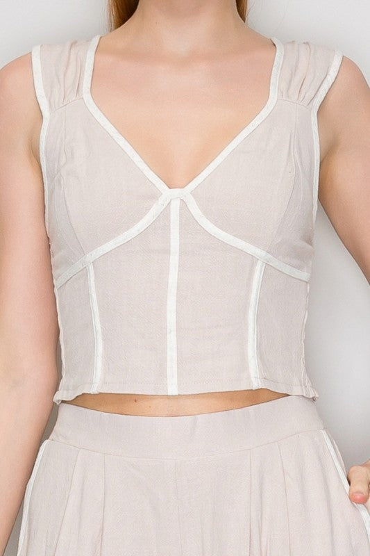 SET 024 - Contrast Smock Top