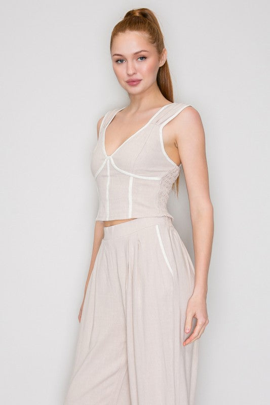 SET 024 - Contrast Smock Top