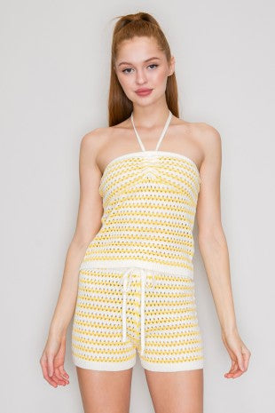 CT 2836 - Crochet Halter Back Top