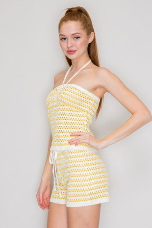 CT 2836 - Crochet Halter Back Top