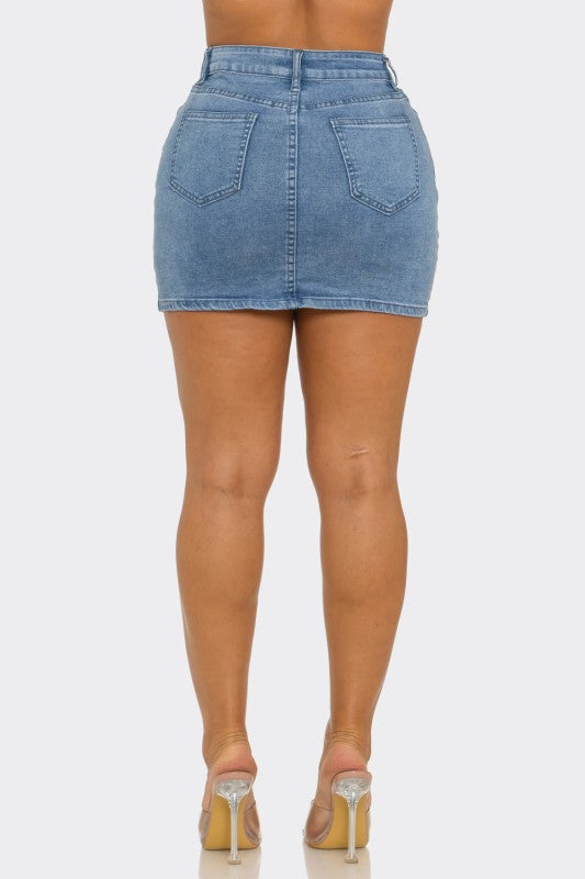 SKT 1035 - Denim Mini Skirt