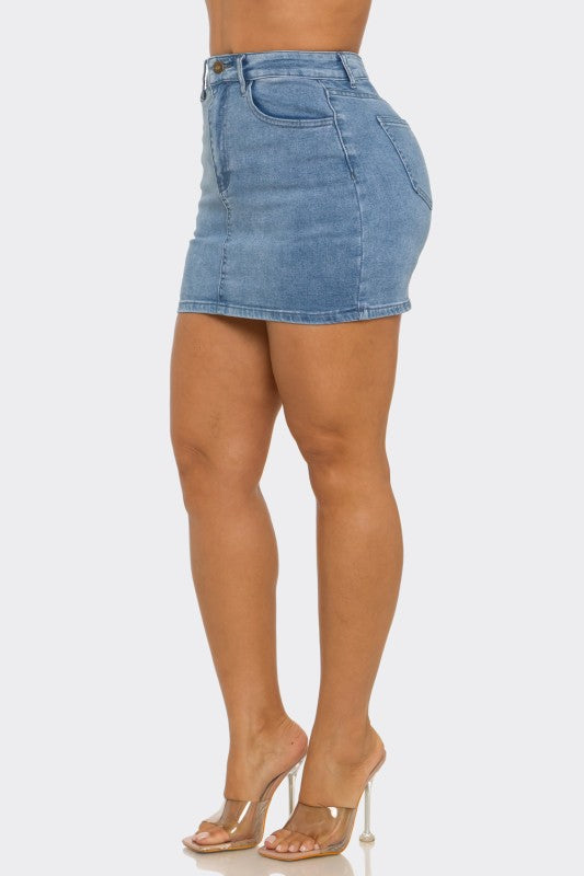 SKT 1035 - Denim Mini Skirt