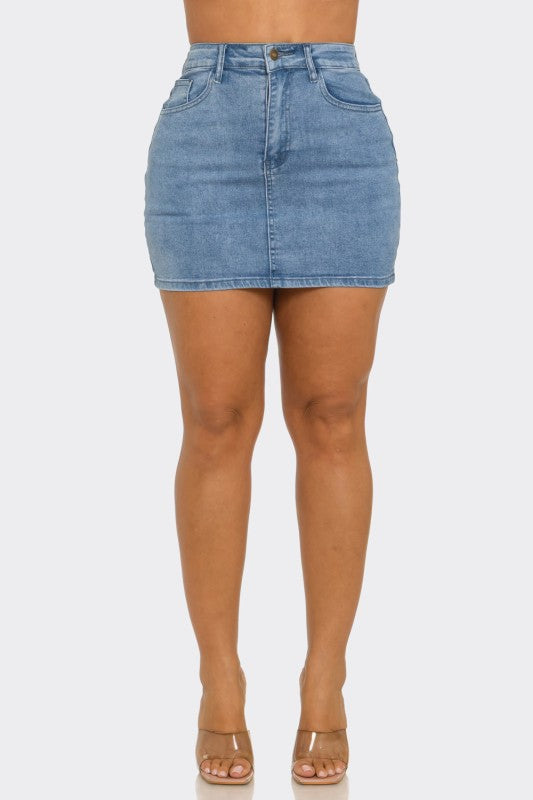 SKT 1035 - Denim Mini Skirt