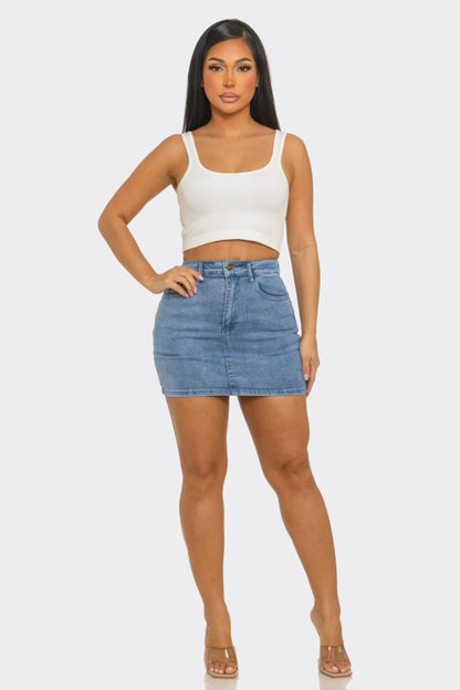 SKT 1035 - Denim Mini Skirt
