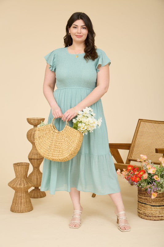PS 007 - Tiered Smocked Midi Dress