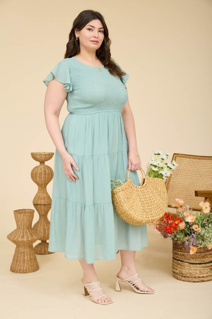 PS 007 - Tiered Smocked Midi Dress