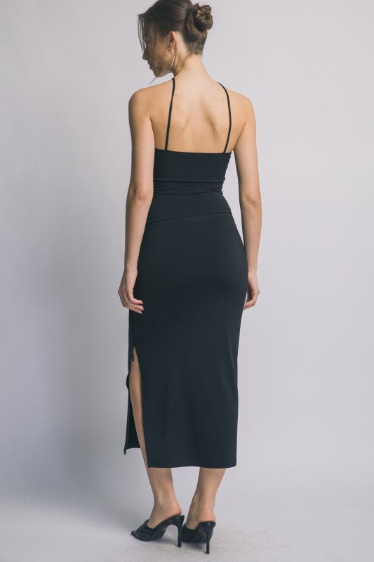 SET 055 - Belt Detail Midi Skirt