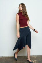 DT 2001 - Reversible Funnel Neck Scrunch Top