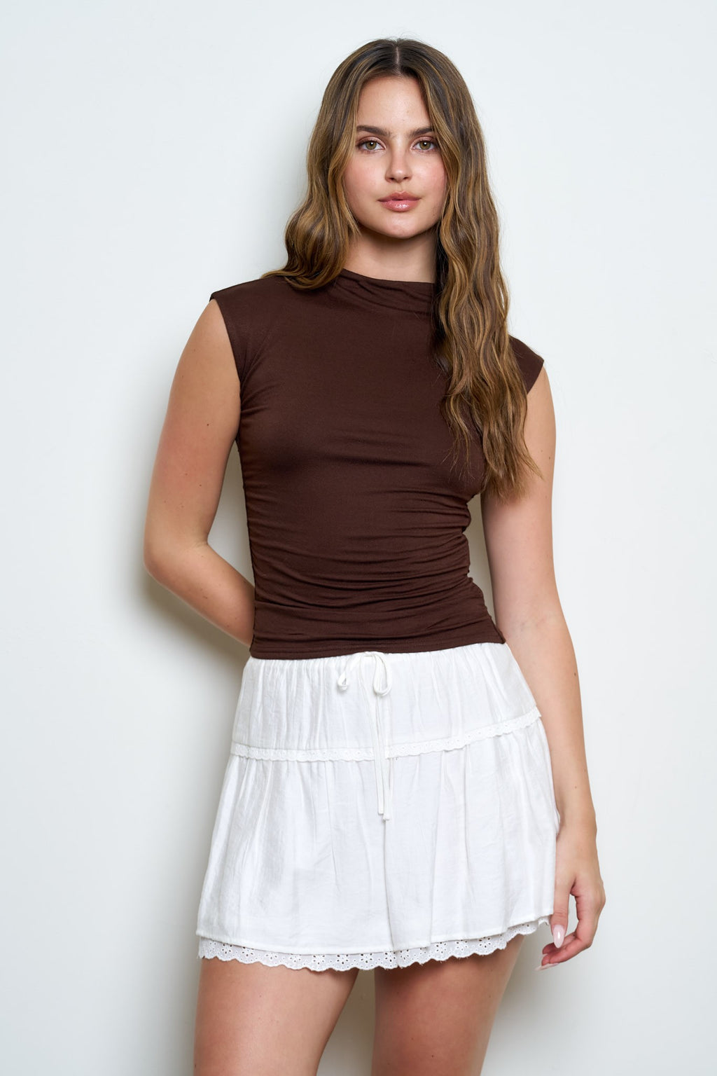 DT 2001 - Reversible Funnel Neck Scrunch Top