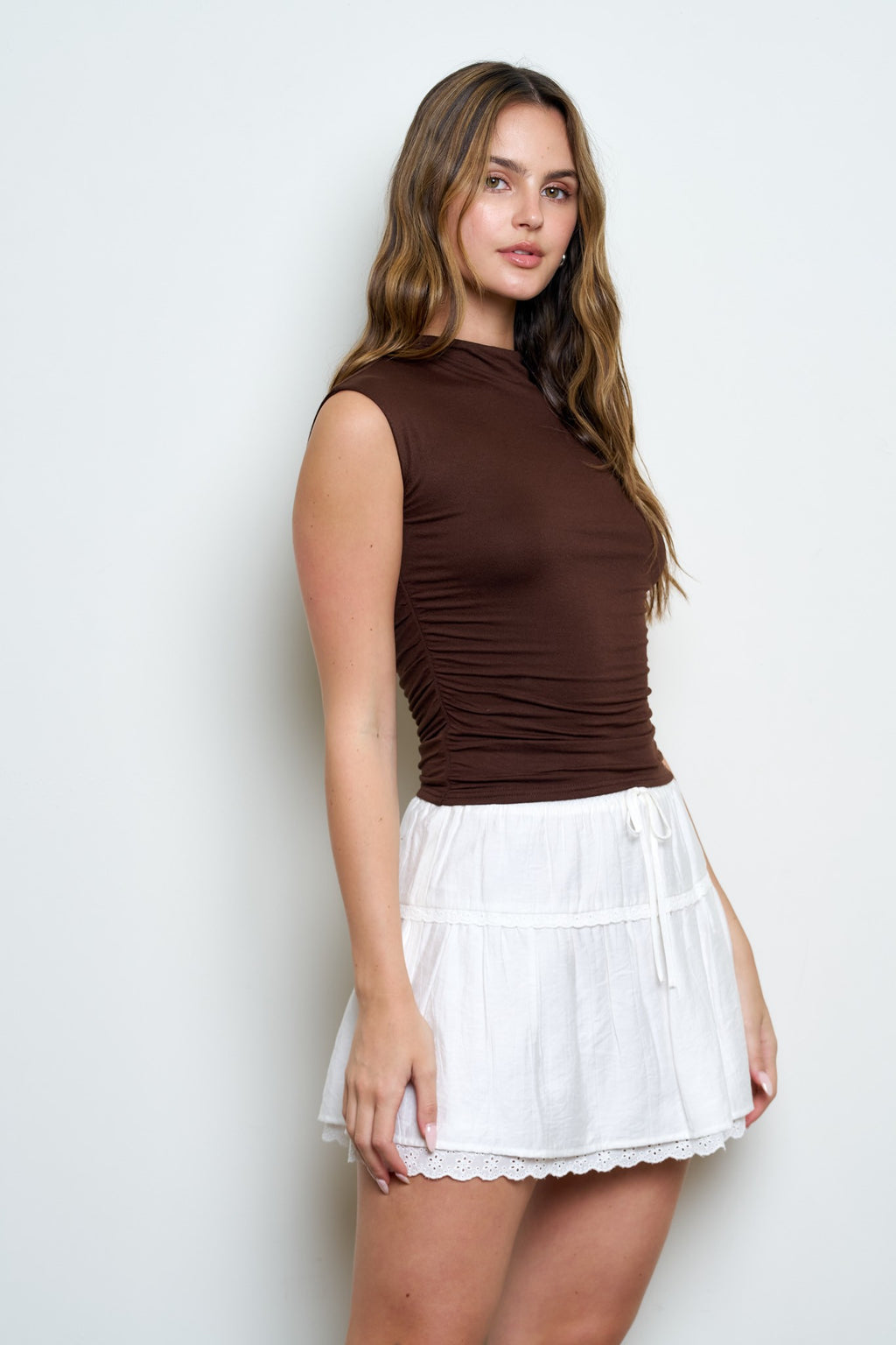 DT 2001 - Reversible Funnel Neck Scrunch Top