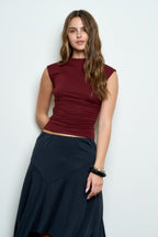 DT 2001 - Reversible Funnel Neck Scrunch Top