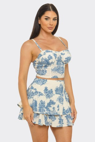 SET 095 - Toile Print Skirt