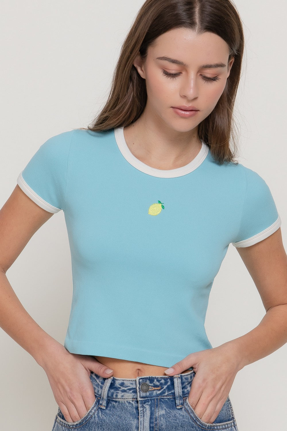 CT 2841 - Short Sleeve Seamless Crop Top